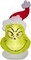 10.5' Gemmy Airblown Inflatable Christmas Dr. Seuss Giant Grinch Head w/ Santa Hat Yard Decoration